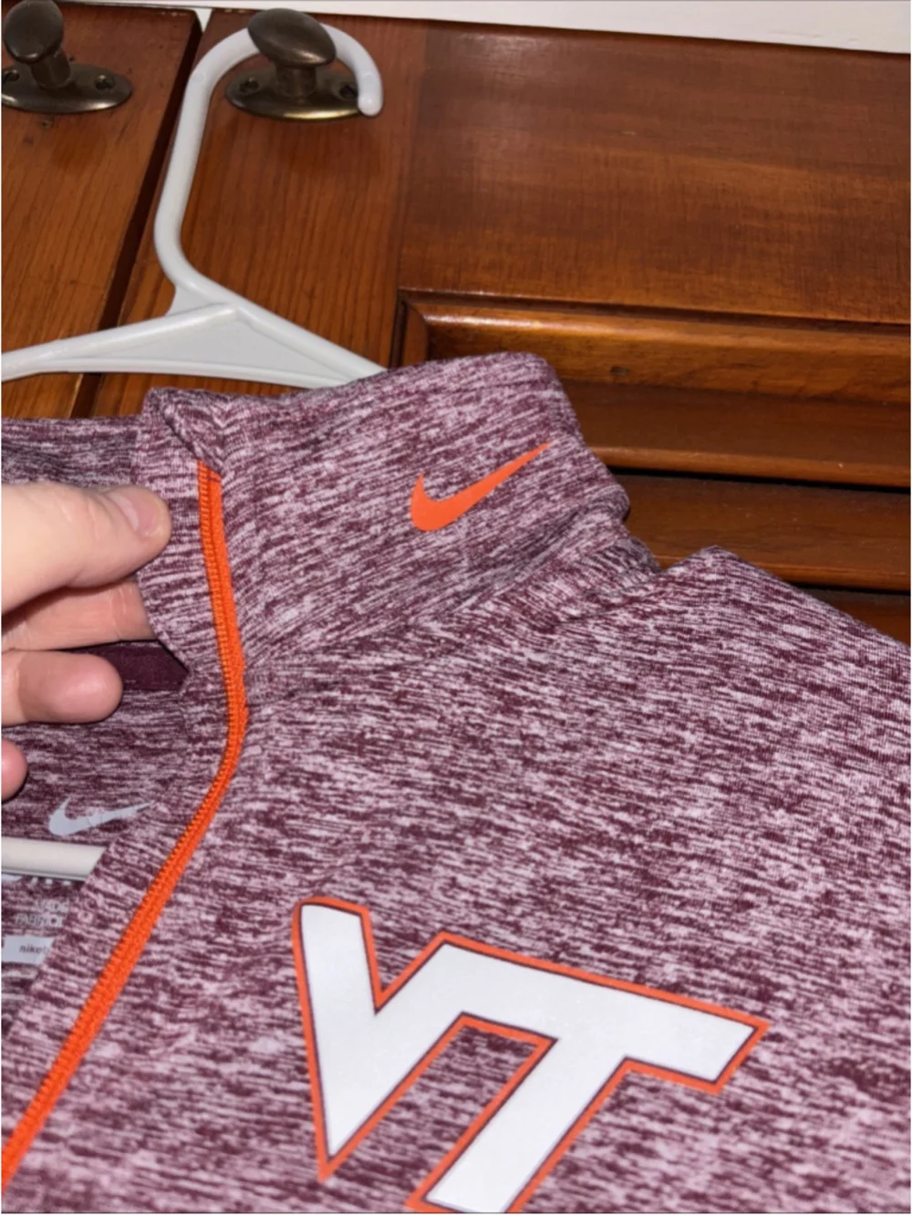 Virginia Tech Hokies Nike Dri-Fit 1/4 Zip Long Sleeve Adult Small